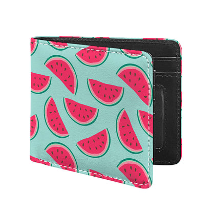 Blue Cute Watermelon Pattern Print Bifold Wallet