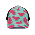 Blue Cute Watermelon Pattern Print Black Mesh Trucker Hat