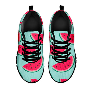 Blue Cute Watermelon Pattern Print Black Running Shoes