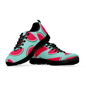 Blue Cute Watermelon Pattern Print Black Running Shoes