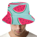 Blue Cute Watermelon Pattern Print Bucket Hat