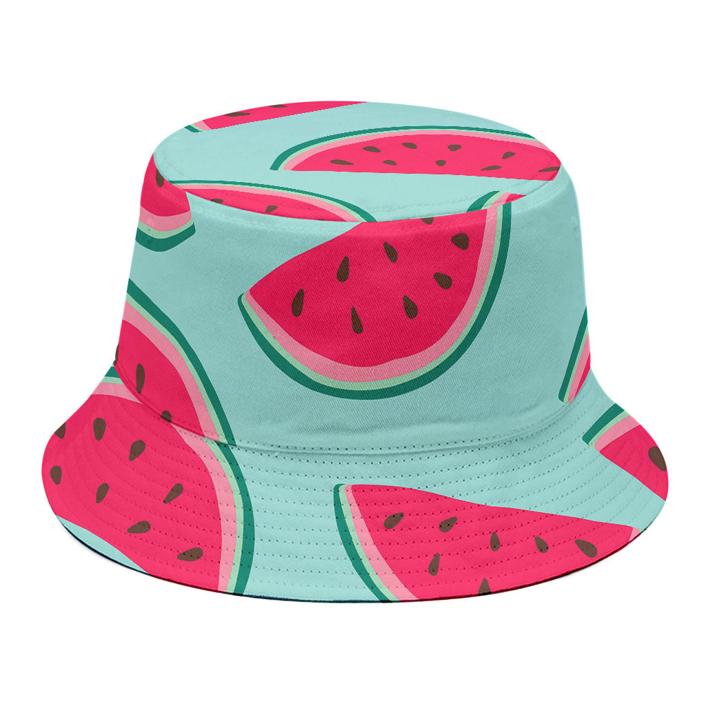 Blue Cute Watermelon Pattern Print Bucket Hat