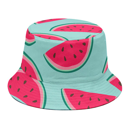 Blue Cute Watermelon Pattern Print Bucket Hat