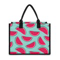 Blue Cute Watermelon Pattern Print Canvas Tote Bag