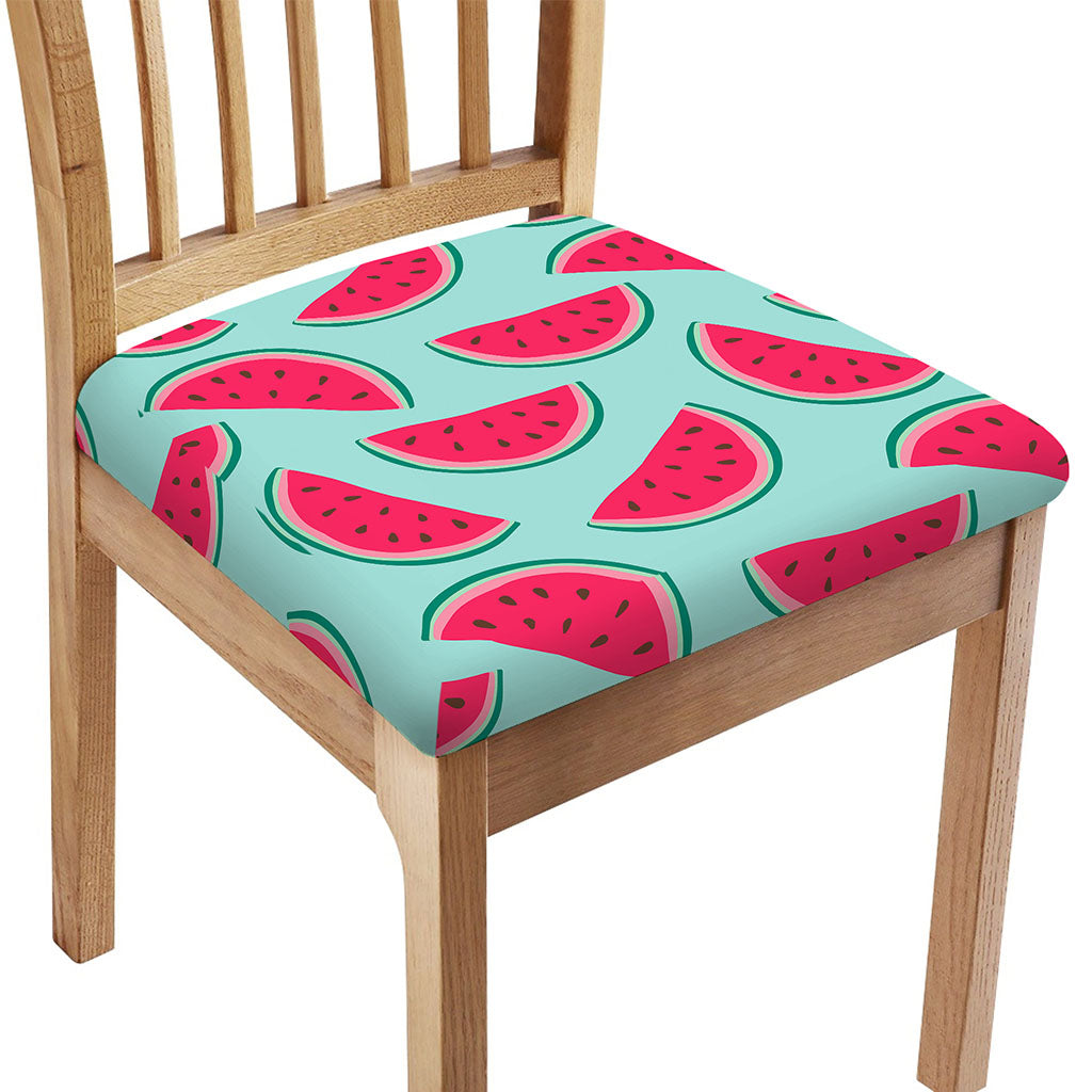 Blue Cute Watermelon Pattern Print Chair Cushion Cover
