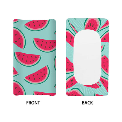 Blue Cute Watermelon Pattern Print Changing Pad Cover