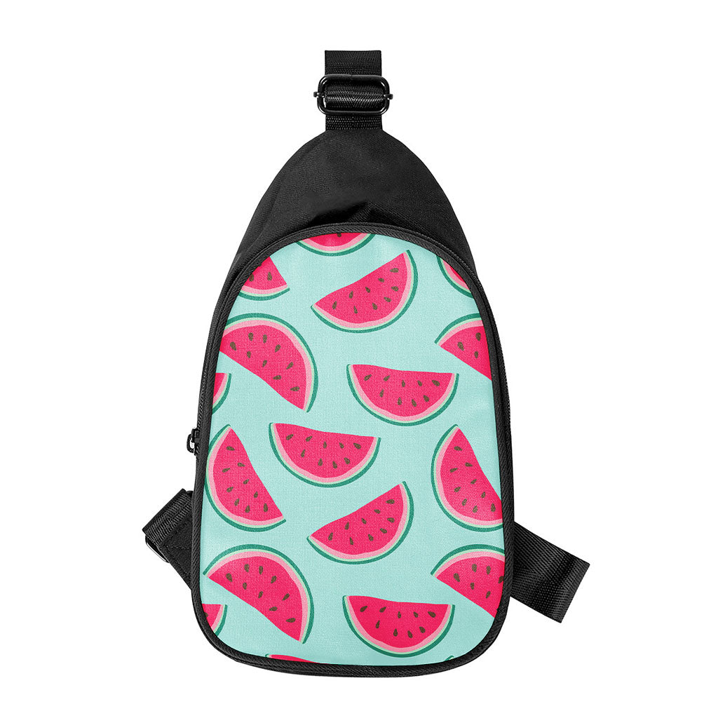 Blue Cute Watermelon Pattern Print Chest Bag