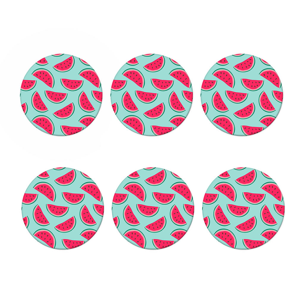 Blue Cute Watermelon Pattern Print Coaster Set