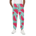 Blue Cute Watermelon Pattern Print Cotton Sweatpants