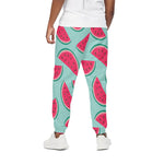 Blue Cute Watermelon Pattern Print Cotton Pants