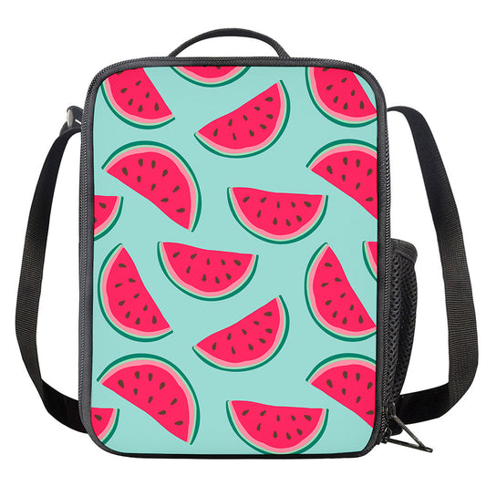 Blue Cute Watermelon Pattern Print Crossbody Lunch Bag