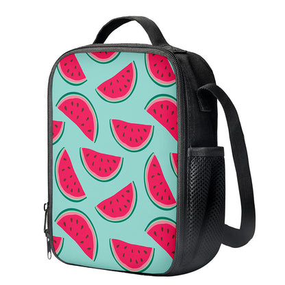 Blue Cute Watermelon Pattern Print Crossbody Lunch Bag