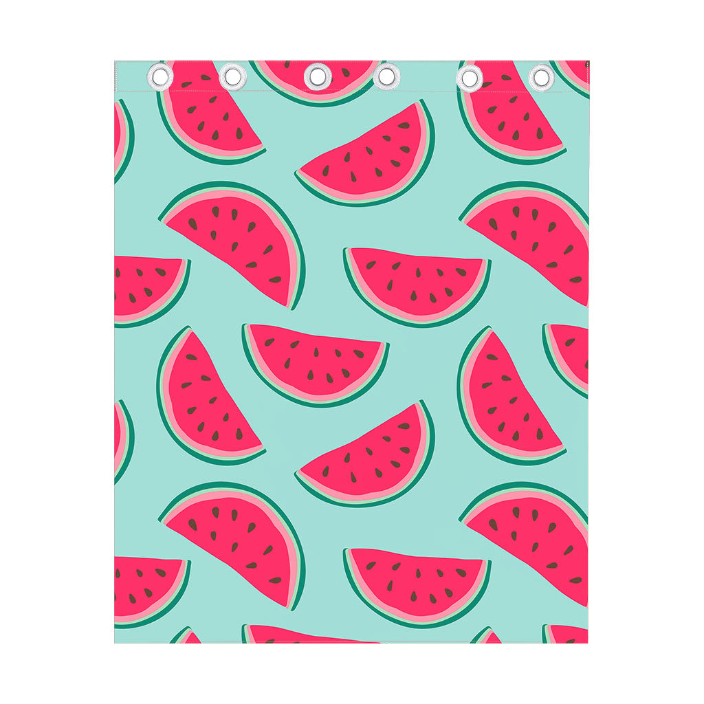 Blue Cute Watermelon Pattern Print Curtain