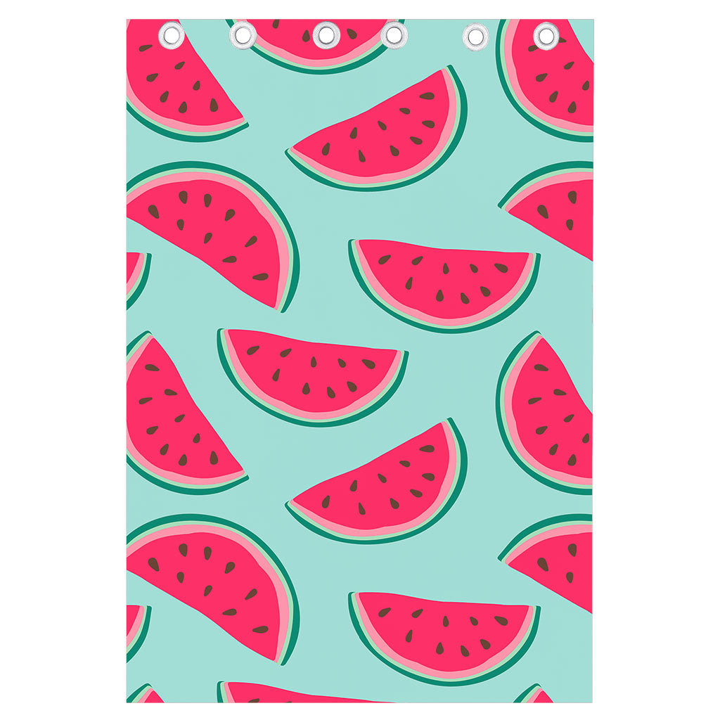 Blue Cute Watermelon Pattern Print Curtain