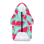 Blue Cute Watermelon Pattern Print Dog Zip Up Hoodie
