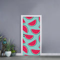 Blue Cute Watermelon Pattern Print Door Sticker