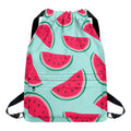 Blue Cute Watermelon Pattern Print Drawstring Backpack