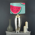 Blue Cute Watermelon Pattern Print Drum Lamp Shade