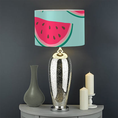 Blue Cute Watermelon Pattern Print Drum Lamp Shade