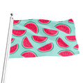 Blue Cute Watermelon Pattern Print Flag