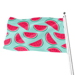 Blue Cute Watermelon Pattern Print Flag
