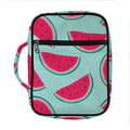 Blue Cute Watermelon Pattern Print Front Pocket Bible Bag