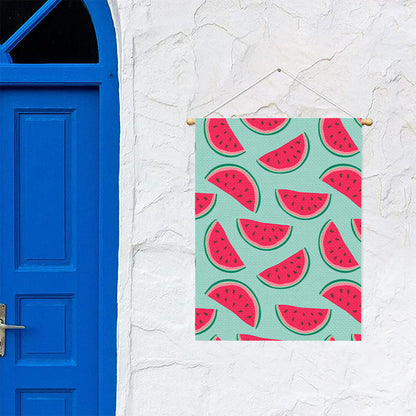 Blue Cute Watermelon Pattern Print Garden Flag