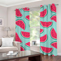 Blue Cute Watermelon Pattern Print Grommet Curtains