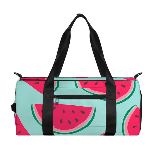 Blue Cute Watermelon Pattern Print Gym Bag