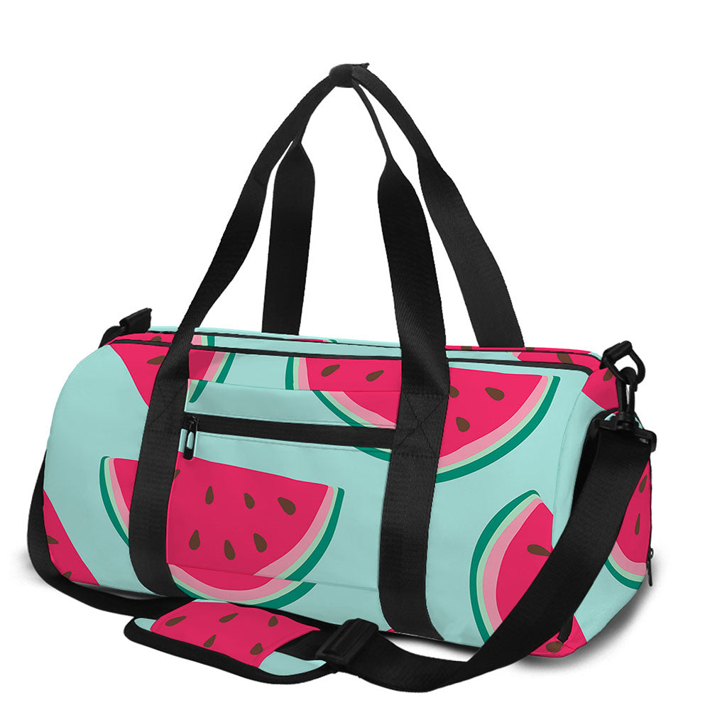 Blue Cute Watermelon Pattern Print Gym Bag