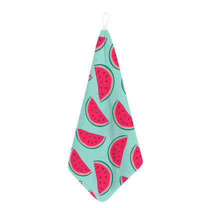 Blue Cute Watermelon Pattern Print Hand Towel