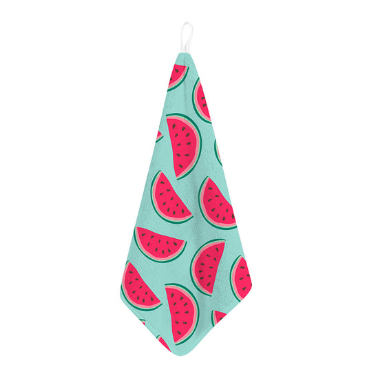 Blue Cute Watermelon Pattern Print Hand Towel