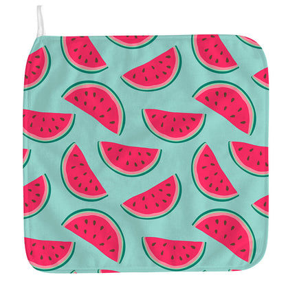 Blue Cute Watermelon Pattern Print Hand Towel