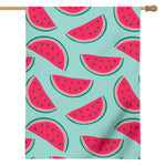Blue Cute Watermelon Pattern Print House Flag