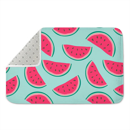 Blue Cute Watermelon Pattern Print Indoor Door Mat