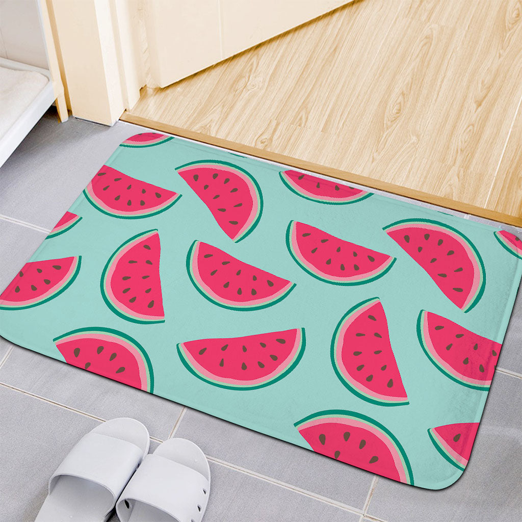 Blue Cute Watermelon Pattern Print Indoor Door Mat