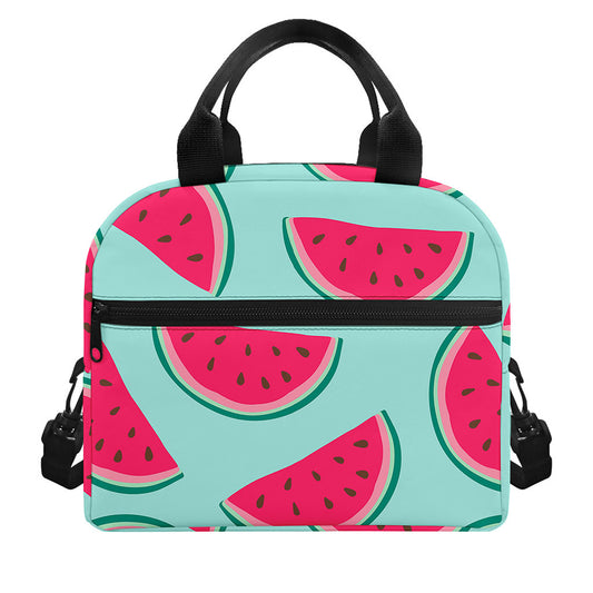 Blue Cute Watermelon Pattern Print Insulated Lunch Bag