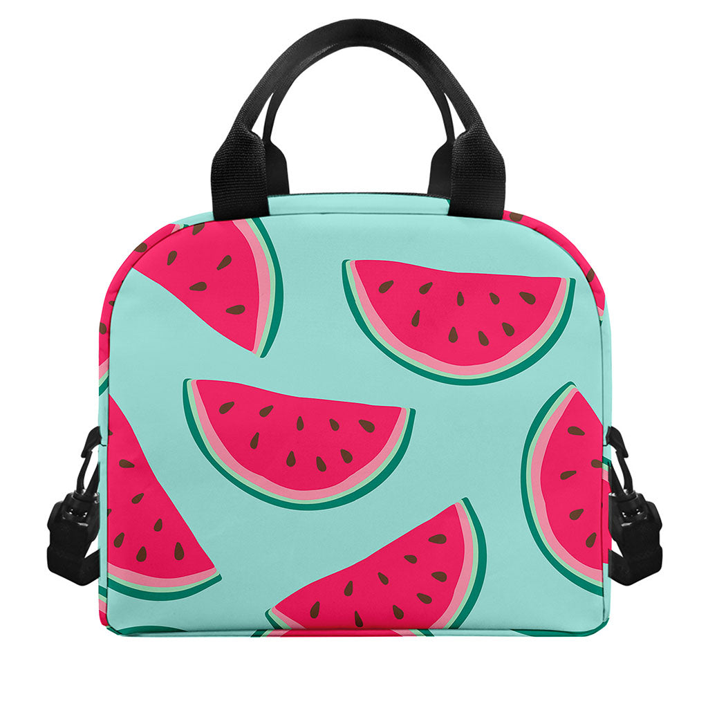 Blue Cute Watermelon Pattern Print Insulated Lunch Bag
