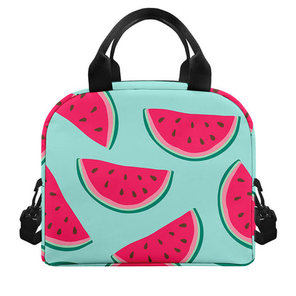 Blue Cute Watermelon Pattern Print Insulated Lunch Bag