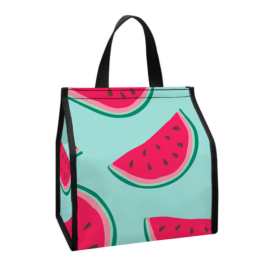 Blue Cute Watermelon Pattern Print Insulated Lunch Tote