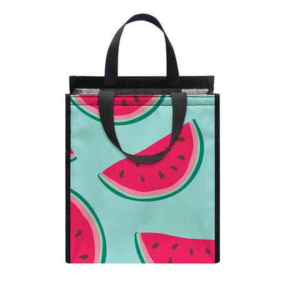 Blue Cute Watermelon Pattern Print Insulated Lunch Tote