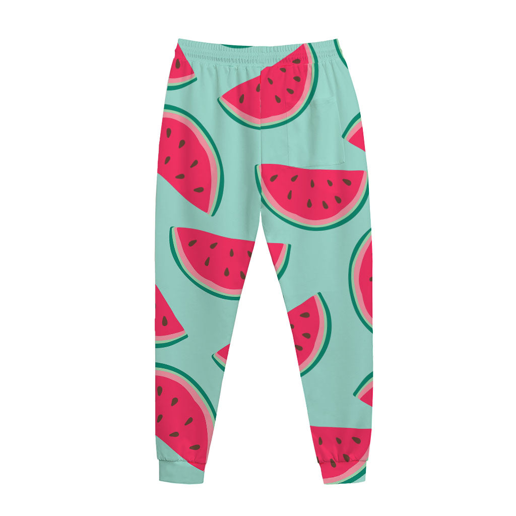 Blue Cute Watermelon Pattern Print Jogger Pants