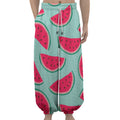 Blue Cute Watermelon Pattern Print Lantern Pants