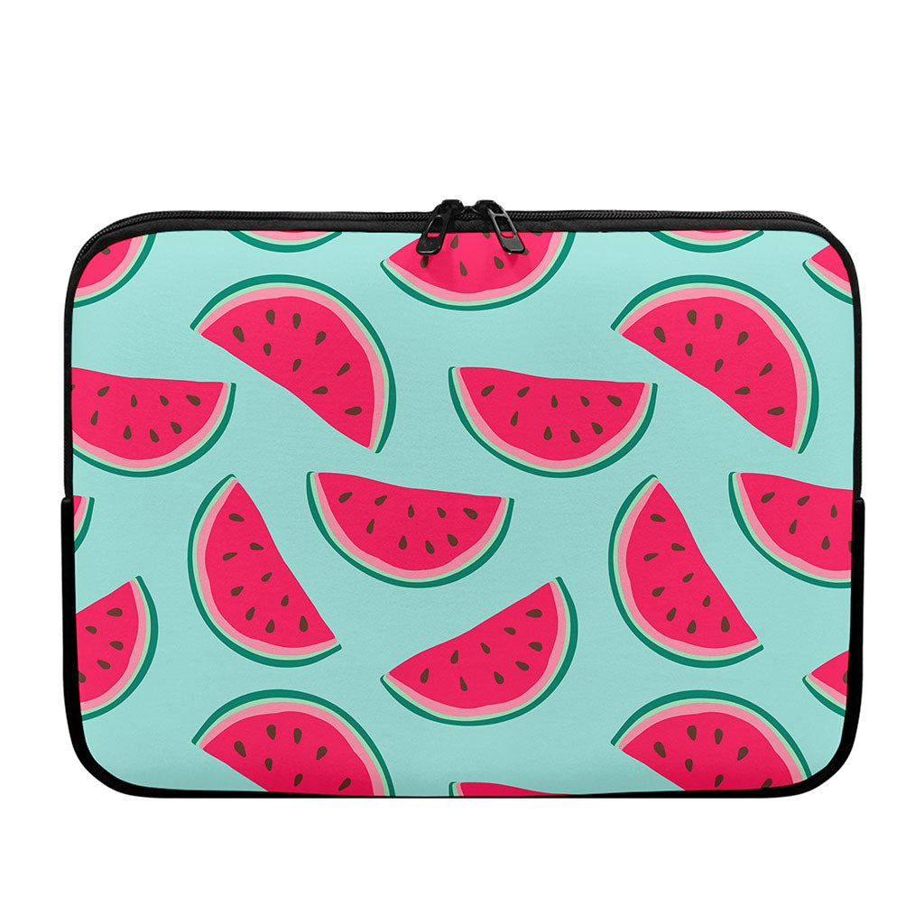 Blue Cute Watermelon Pattern Print Laptop Sleeve