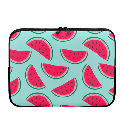 Blue Cute Watermelon Pattern Print Laptop Sleeve