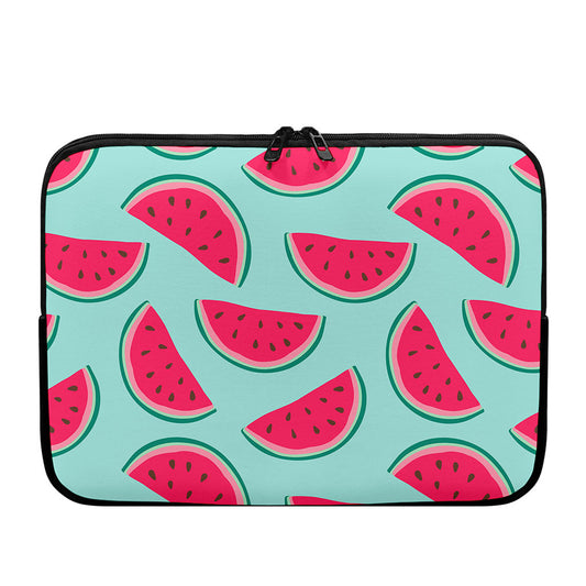 Blue Cute Watermelon Pattern Print Laptop Sleeve