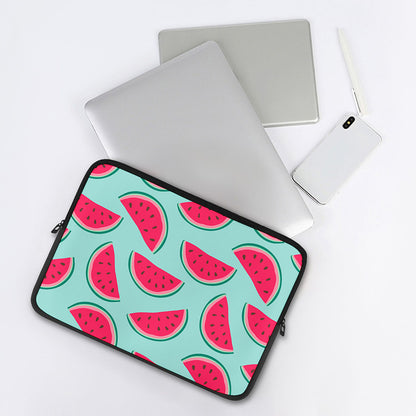 Blue Cute Watermelon Pattern Print Laptop Sleeve