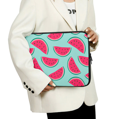 Blue Cute Watermelon Pattern Print Laptop Sleeve