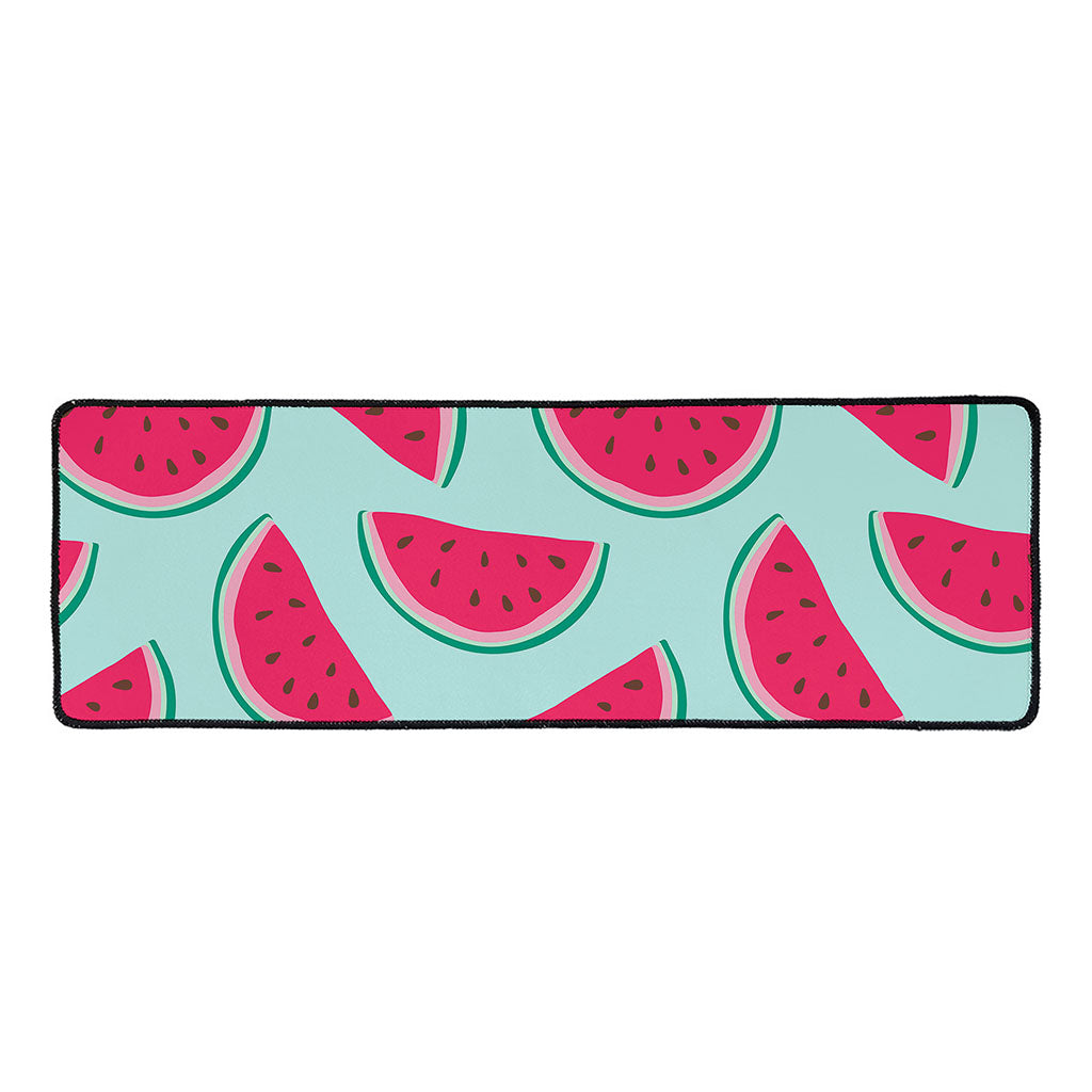 Blue Cute Watermelon Pattern Print Long Kitchen Mat