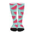 Blue Cute Watermelon Pattern Print Long Socks